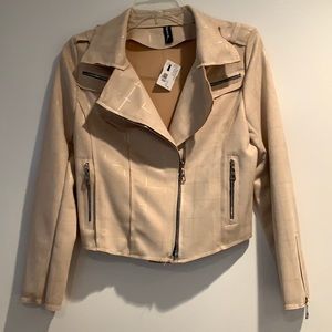 Small suede zip up moto jacket